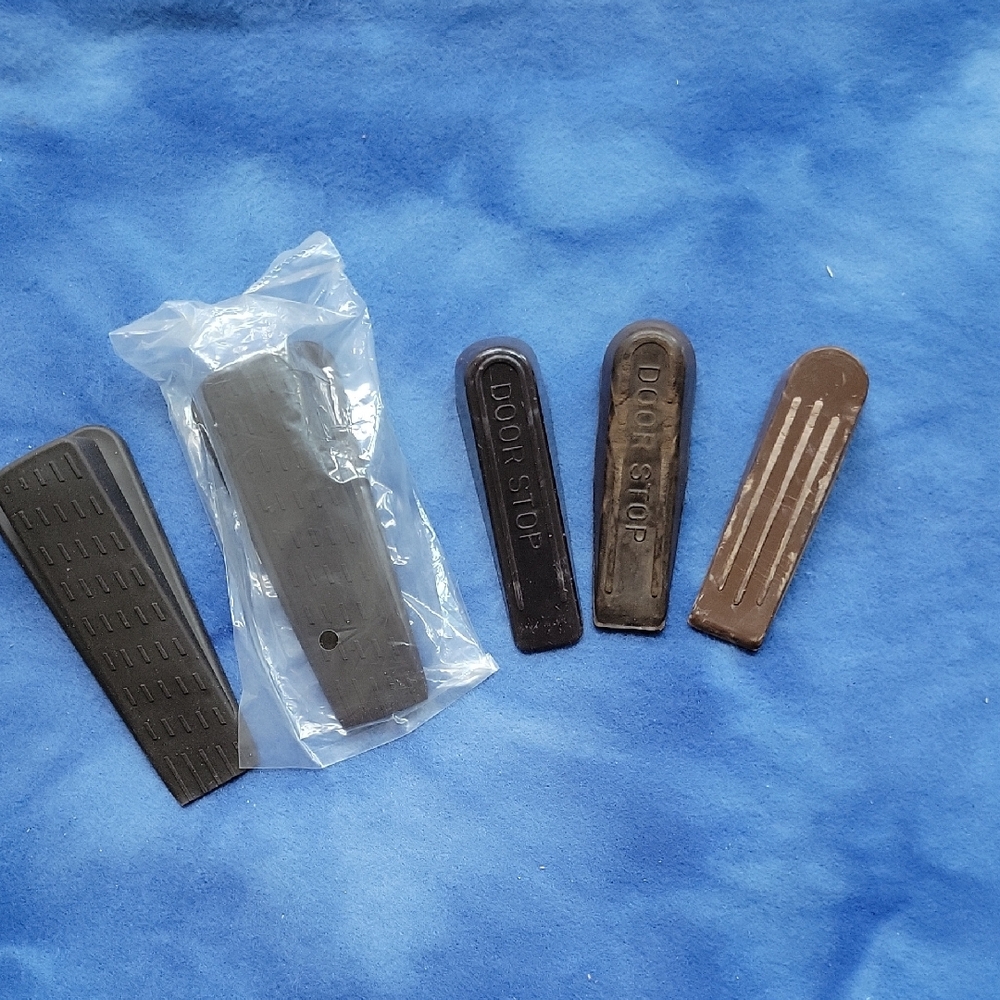 Lot of 5 Brown Rubber Doorstoppers